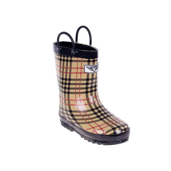 Forever Young Kids Rain Boots, Rubber Pull Up, Mid-calf, Zebra Print, Sizes 11-3