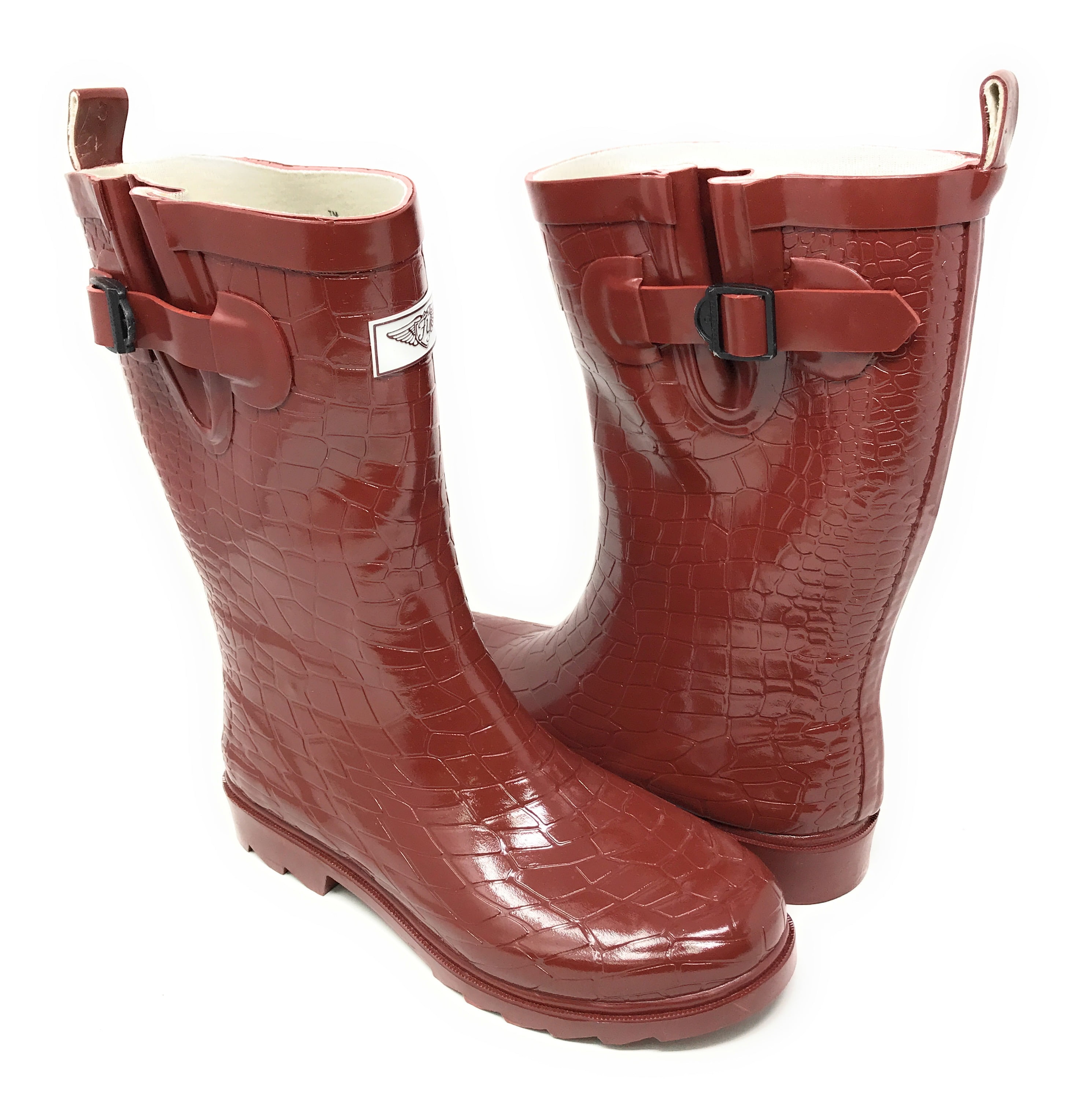 Forever Young Women s Croc Texture Rain Boots Walmart