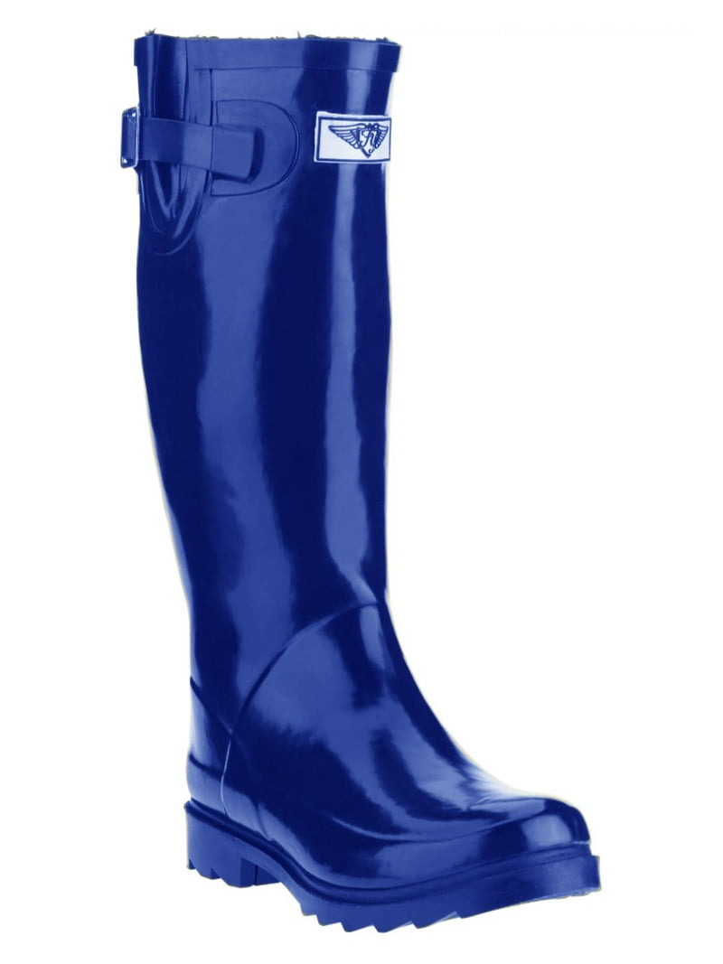 Forever Young Women's Faux Fur Lining Tall Rain Boot