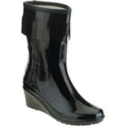 Forever Young Womens Fringed Short Wedge Rain Boot