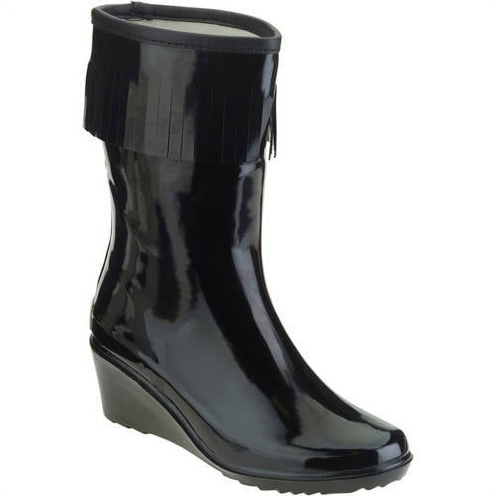 Forever Young Women's Fringed Short Wedge Rain Boot - image 1 of 5