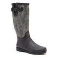 thumbnail image 1 of Forever Young Women's Hounds Tooth Water Resistant Fabric Couture Tall Rain Boot, 1 of 3