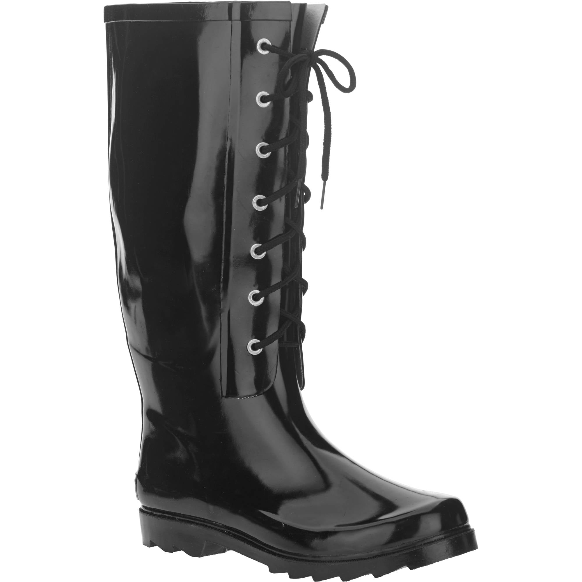 Forever Young Women's Laceup Tall Rain Boot