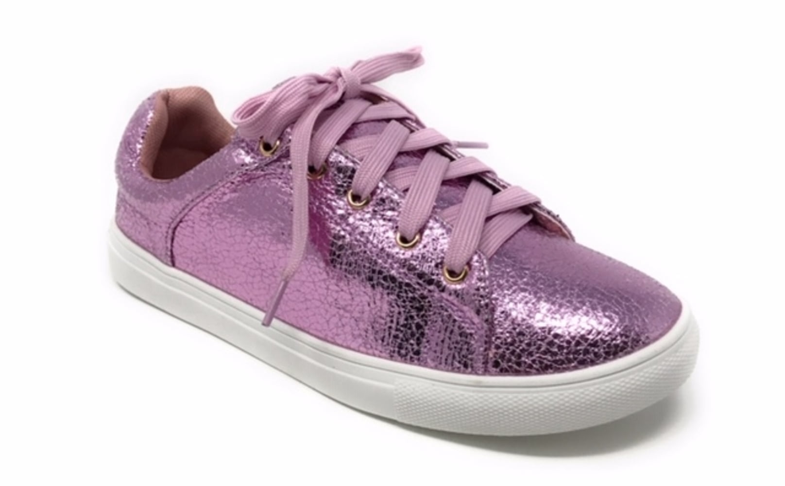 Forever Young Women's Metallic Textured Lace up Sneakers