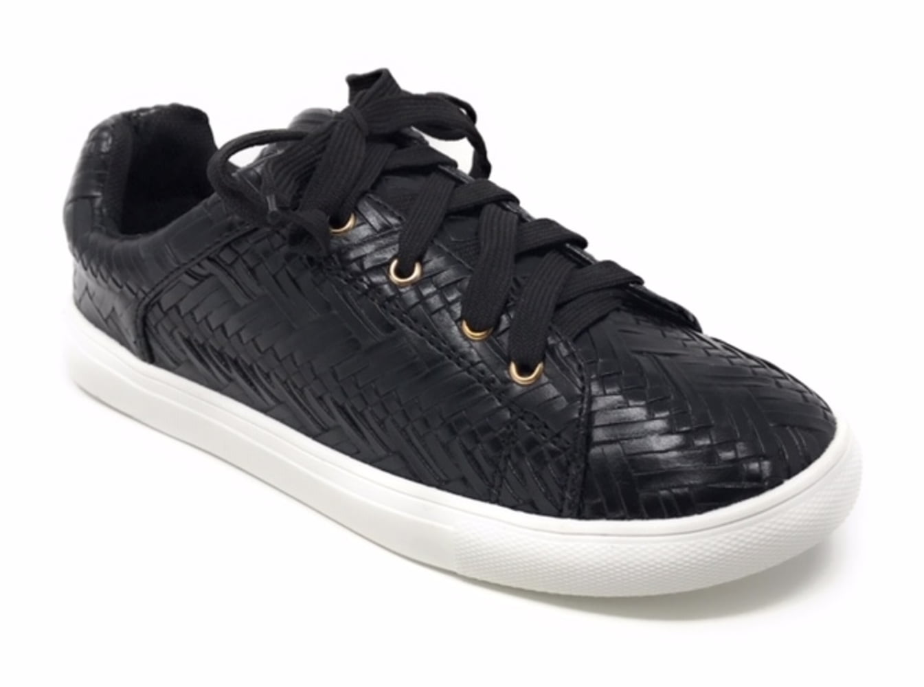Forever Young Women's Metallic Weaved Textured Lace up Sneakers