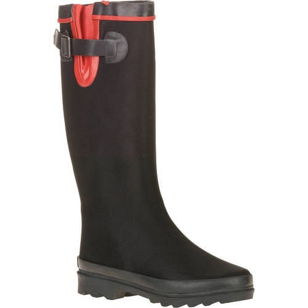 Forever Young Women's Scuba Water Resistant Fabric Couture Tall Rain Boot