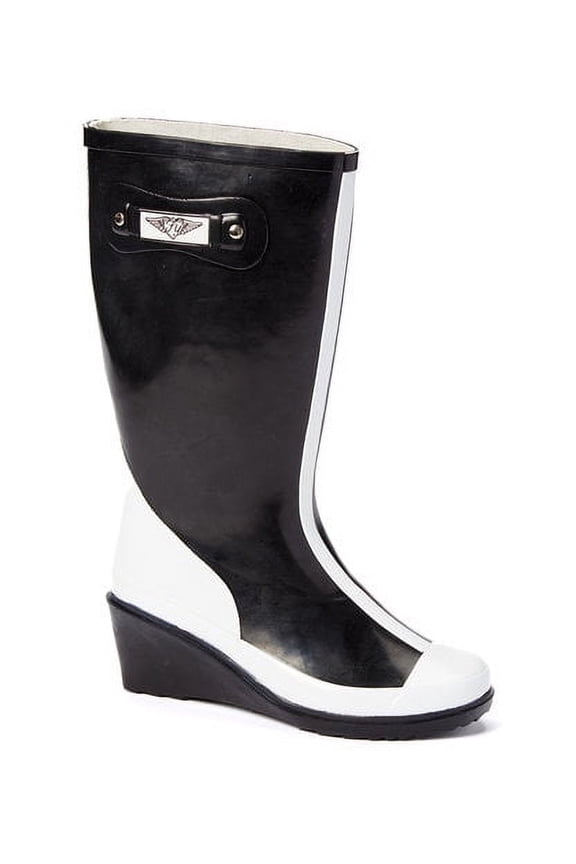Women’s Forever Young Mid-Calf Rain Boots – Waterproof Rubber Boots with Adjustable Side Buckle – Durable Non-Slip Sole for Wet Weather, Gardening, Outdoor Work, and Everyday Wear