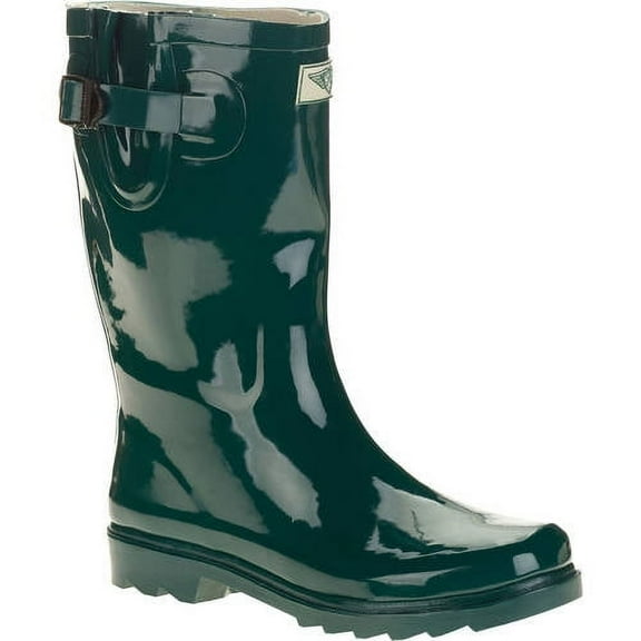 Women’s Forever Young Mid-Calf Rain Boots – Waterproof Rubber Boots with Adjustable Side Buckle – Durable Non-Slip Sole for Wet Weather, Gardening, Outdoor Work, and Everyday Wear