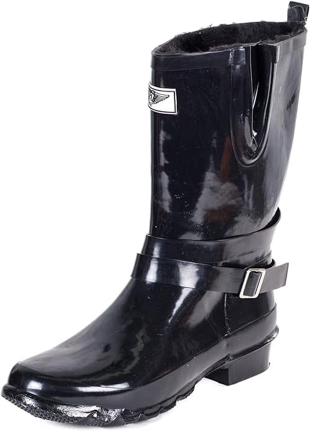Forever Young Women's Short Strapped with Buckle Rain Boot - Walmart.com
