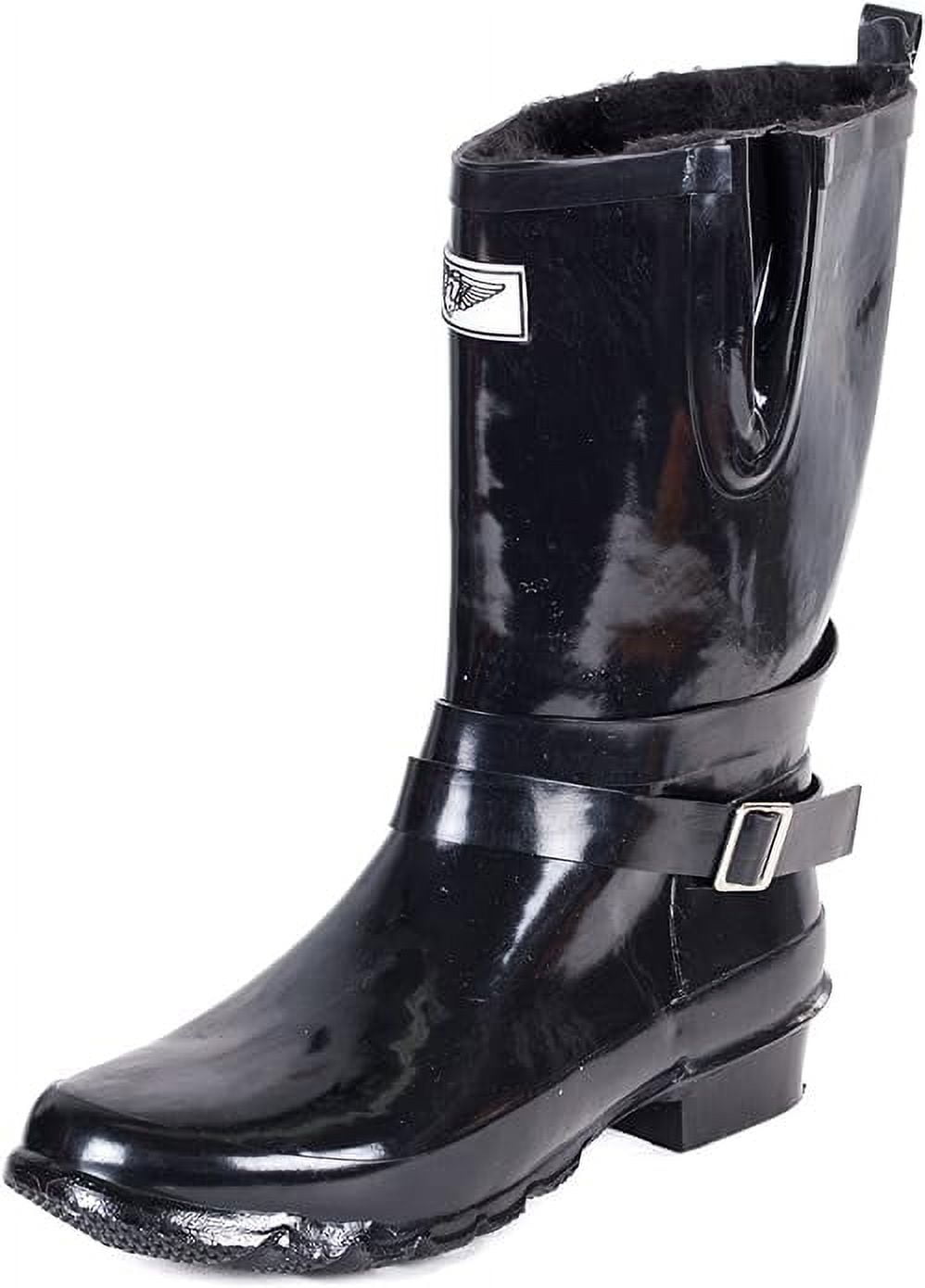 Forever Young Women's Short Strapped with Buckle Rain Boot