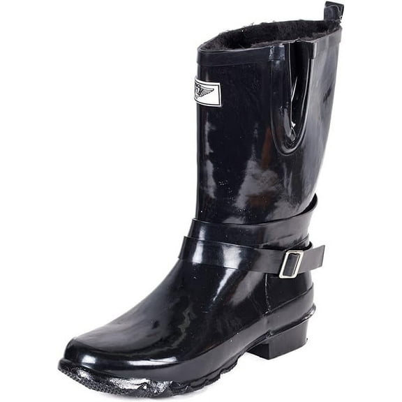 Forever Young Women's Short Strapped with Buckle Rain Boot
