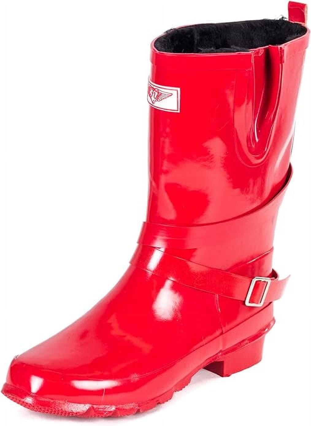 Forever Young Women's Short Strapped with Buckle Rain Boot