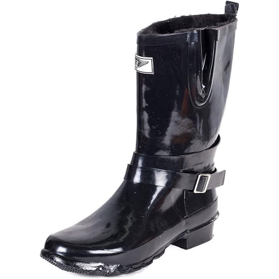 Forever Young Women's Short Strapped with Buckle Rain Boot