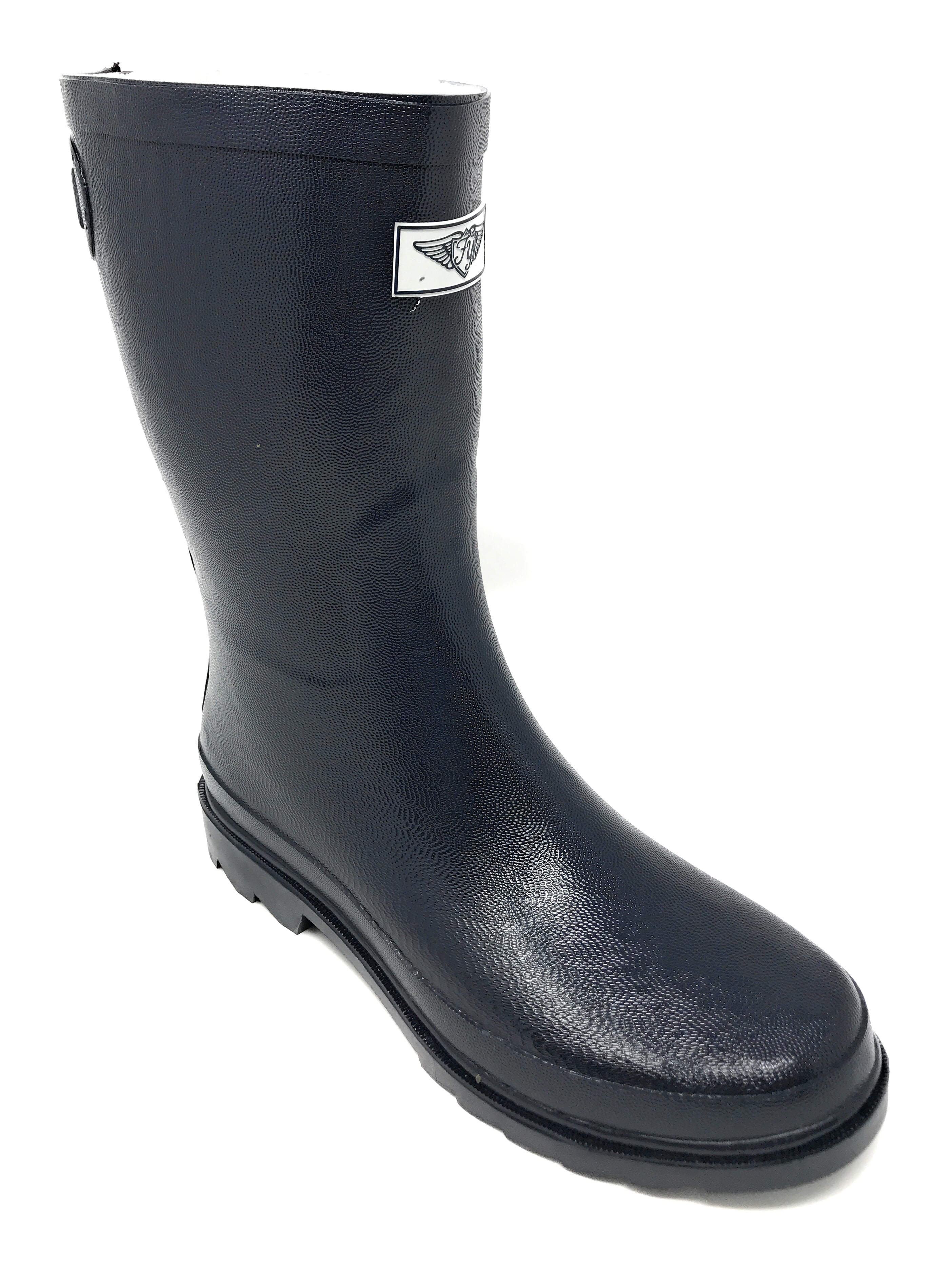 Forever Young Women's Solid Color With Back Mock Zipper Rain Boots