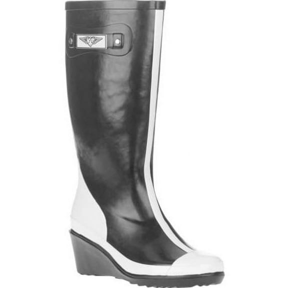 Forever Young Women's Wedge Tall Two-Tone Rain Boot