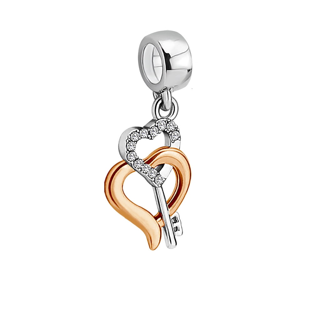 SNYMW Forever and Always Arrow Through a Heart Charm Beads For European Bracelet