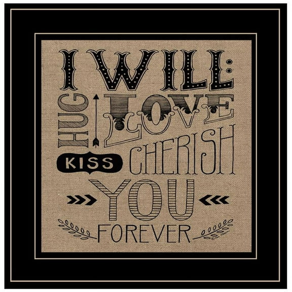Forever by Deb Strain Printed Black Framed Wall Art Wood Multi-Color