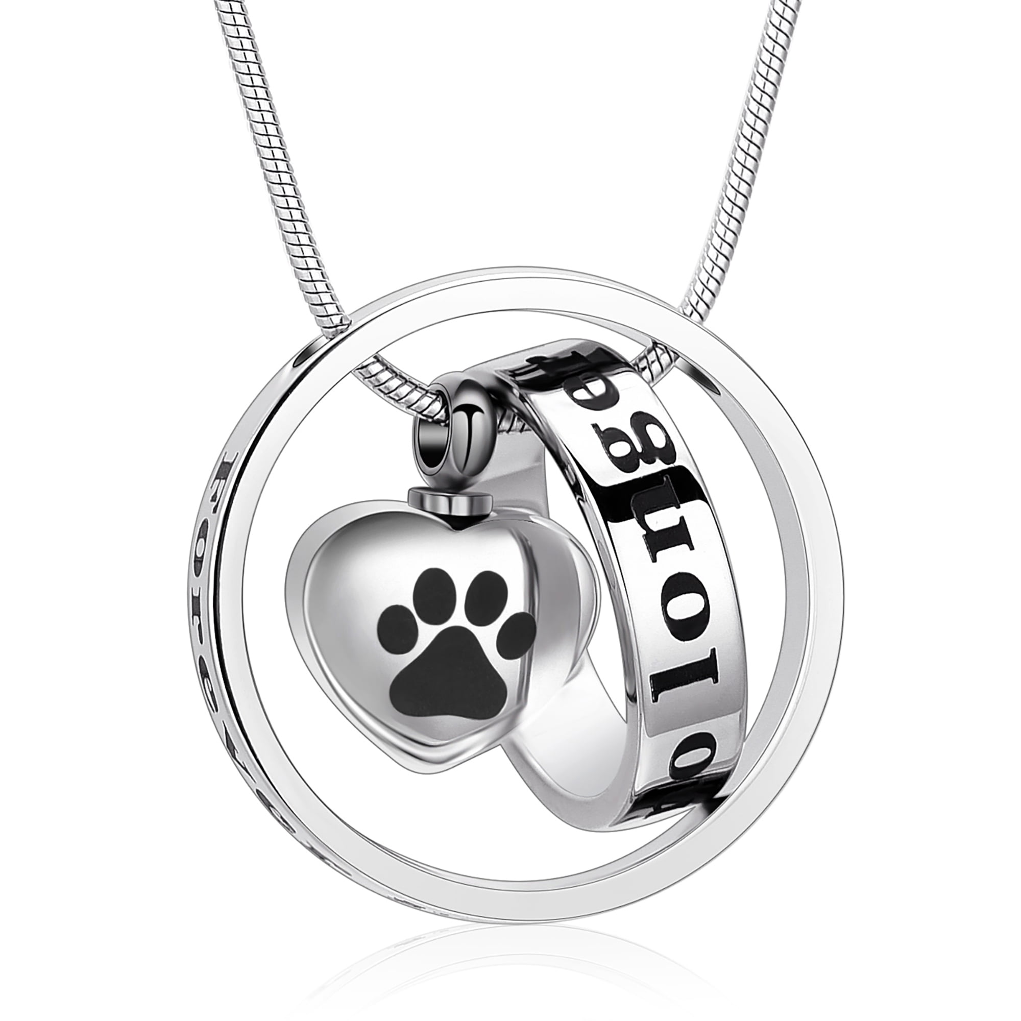 Forever in My Heart No Longer by My Side Pet Cremation Jewelry for Ashes of Dog Cat Funeral Keepsake Urn Necklace Paw Print Memorial Necklace Walmart