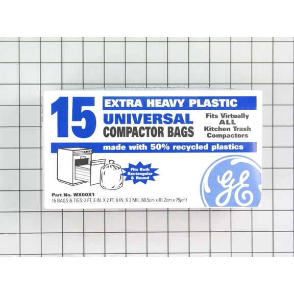 ForeverPRO WX60X1 Trash Compactor Bags for GE Appliance 2377 AH312032 EA312032 PM60X0015