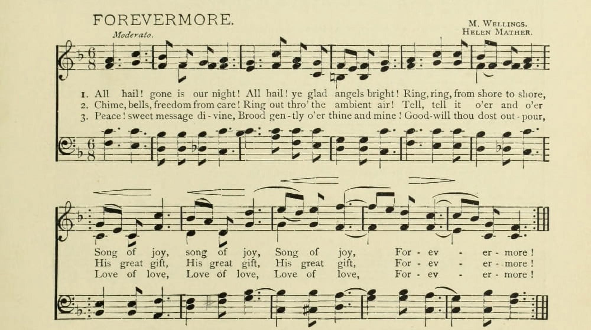 Forevermore Christmas in Song 1891 Canvas Art - (24 x 36)
