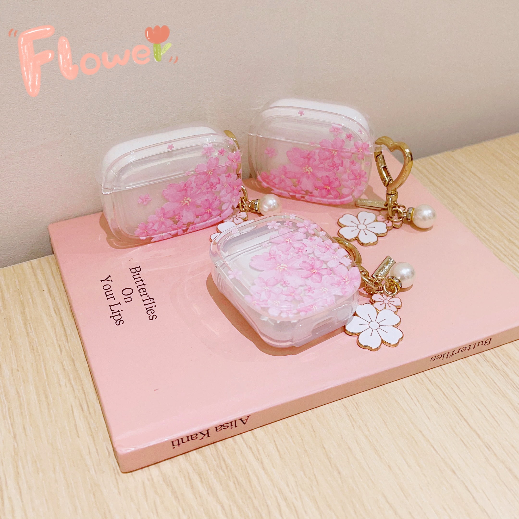 Foreverrich Sakura Flower Patterned Case For Apple Airpods