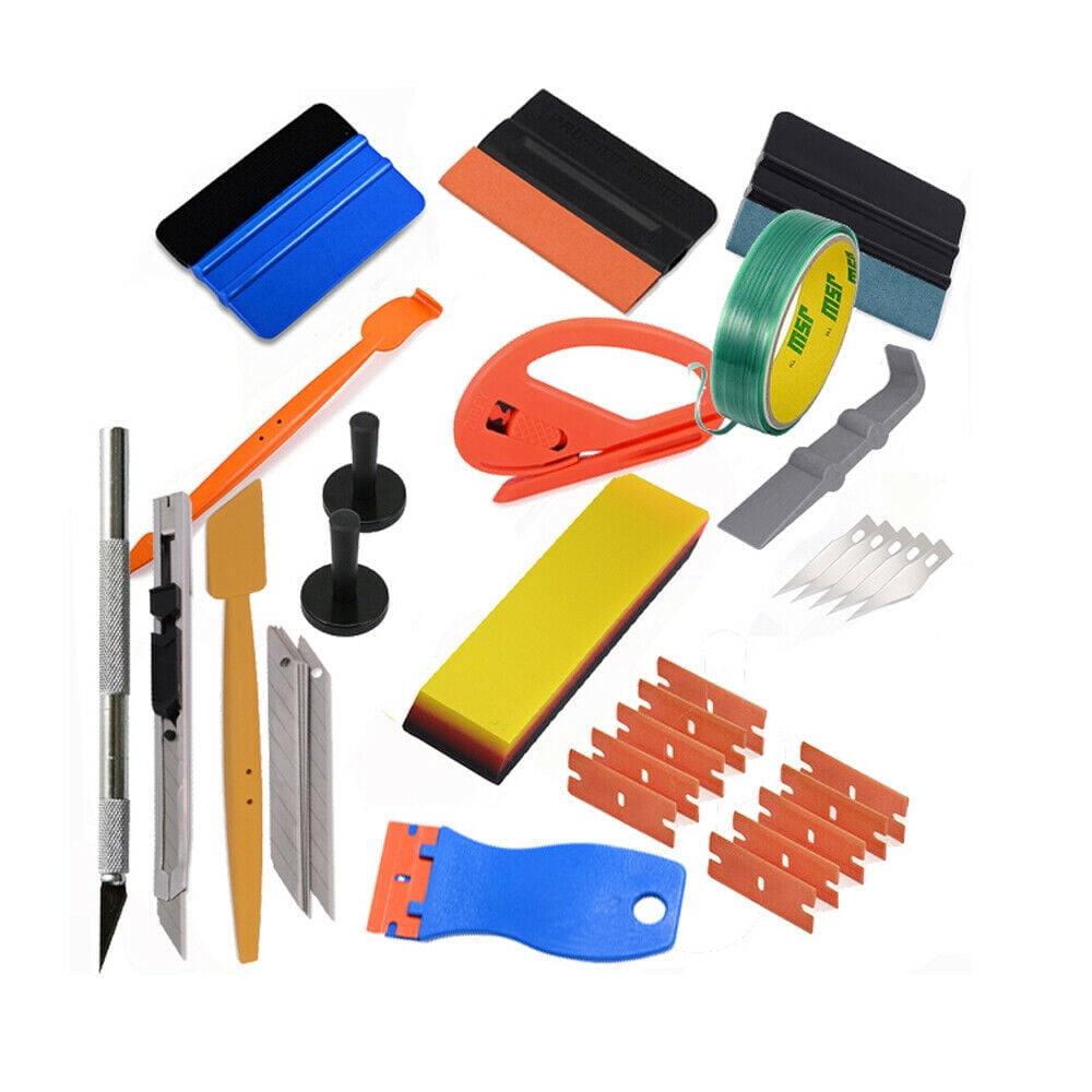 Foreverun Motor Car Wrap Tool Kit Vinyl Squeegee Bubble Free Window Tint Scraper Knifelesss Tape