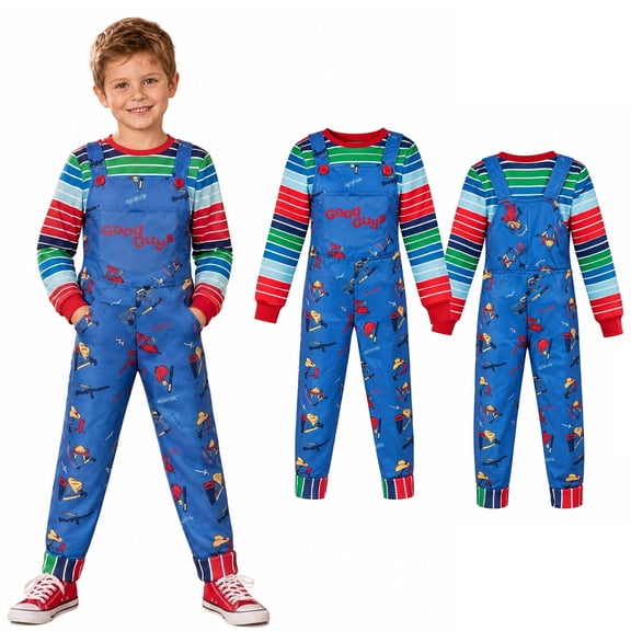 Forfamy 3 Pcs Halloween Costume Halloween Scary Costume Outfit Set Fancy Dress, Movie Character Costume