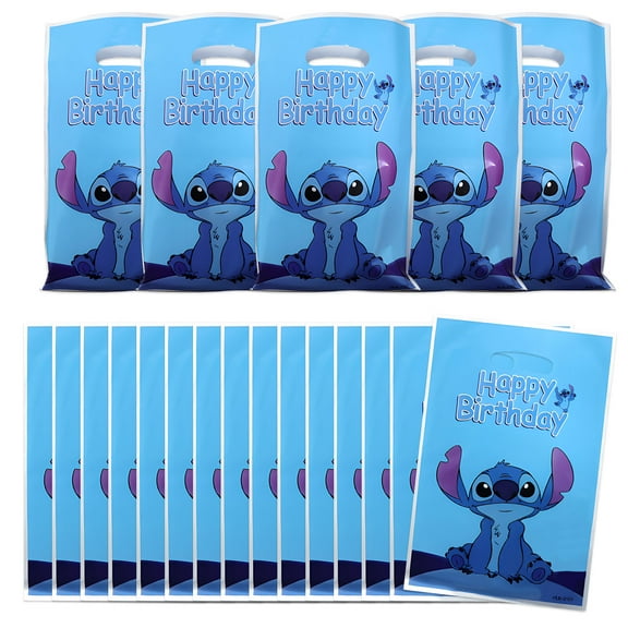Forfamy 50 Pcs Stitch Birthday Party Gift Bags,Stitch Birthday Party Supplies Decorations.