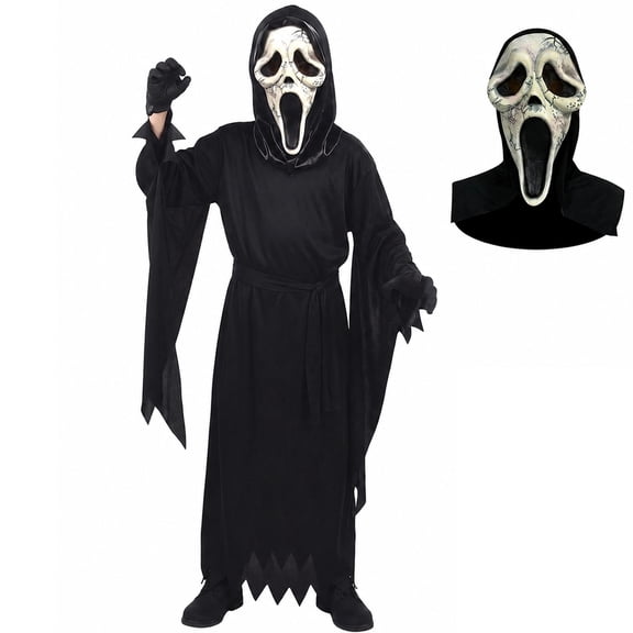 Forfamy Ghost Face Costumes Halloween Ghost Face Costumes Halloween Horror Film Living Dead Fancy Dress Outfit