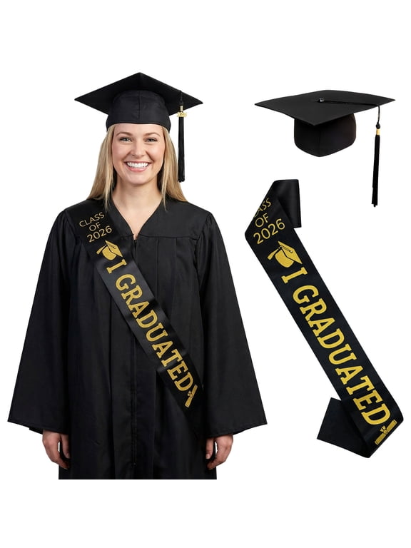 Graduation Cap with 2026 Tassel Unisex Graduation Hat with Graduation Tassel, Bachelor High School & Bachelor Cap Adjustable Size