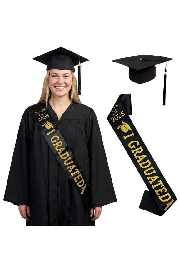 Graduation Cap with 2026 Tassel Unisex Graduation Hat with Graduation Tassel, Bachelor High School & Bachelor Cap Adjustable Size