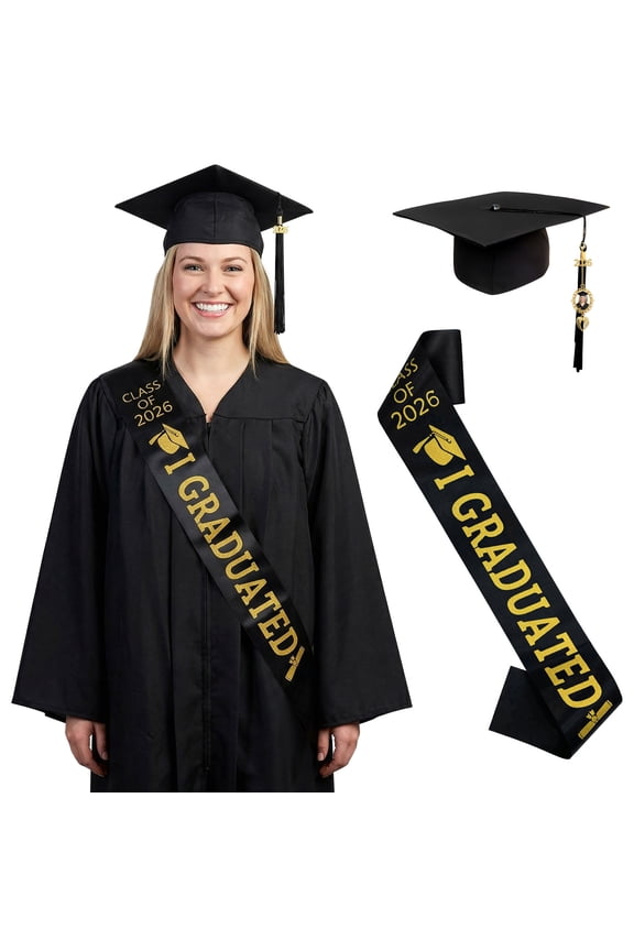 Graduation Cap with 2026 Tassel Unisex Graduation Hat with Graduation Tassel Photo Charm, Bachelor High School & Bachelor Cap Adjustable Size