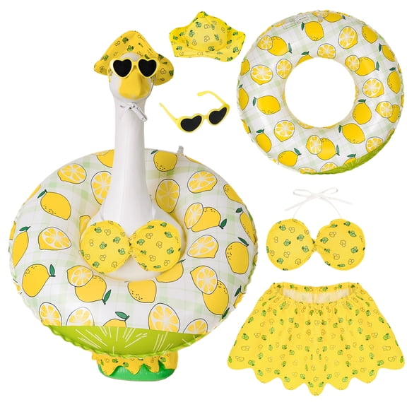 Forfamy Hawaiian Goose Outfit Summer Porch Goose Outfits Bikini Goose Clothes Cute Goose Costume for Outdoor Garden Yard Decor