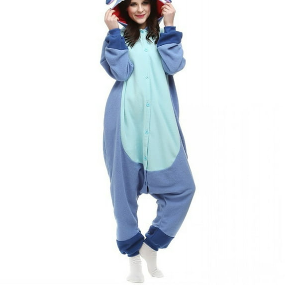 Forfamy Onesie Pajamas Unisex Adult for Women Men Animal Costume Cute Onesies Flannel Cartoon Cosplay Halloween Sleepwear