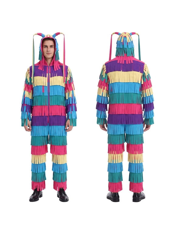 Pinata Costume Adult Halloween Onesie Pinata Jumpsuit Halloween Costume Party Outfit