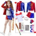 thumbnail image 1 of Forfamy Quinn Costume Cosplay Joker Coat Gloves T-Shirt Necklace Wig Inflatable Baseball Halloween Fancy Dress Costumes, 1 of 8
