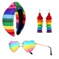 thumbnail image 1 of Forfamy Rainbow Headband with Earrings Glasses Outfit Set Rainbow Accessories LGBTQ Heart Flag Pride Headbands Pride Month Party Favors Gifts, 1 of 1