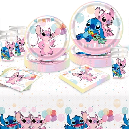 Forfamy Sti-tch Birthday Party Decorations Tableware Set, Lilo Sti-tch Party Supplies, 20 Guests