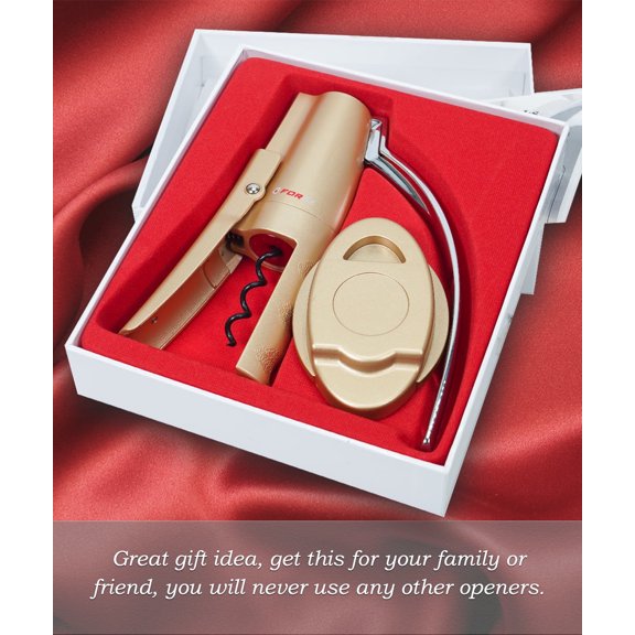 Forge 3 Seconds Lever Action Corkscrew Wine Bottle Opener with Foil Cutter. Super Easy Wine Opener.