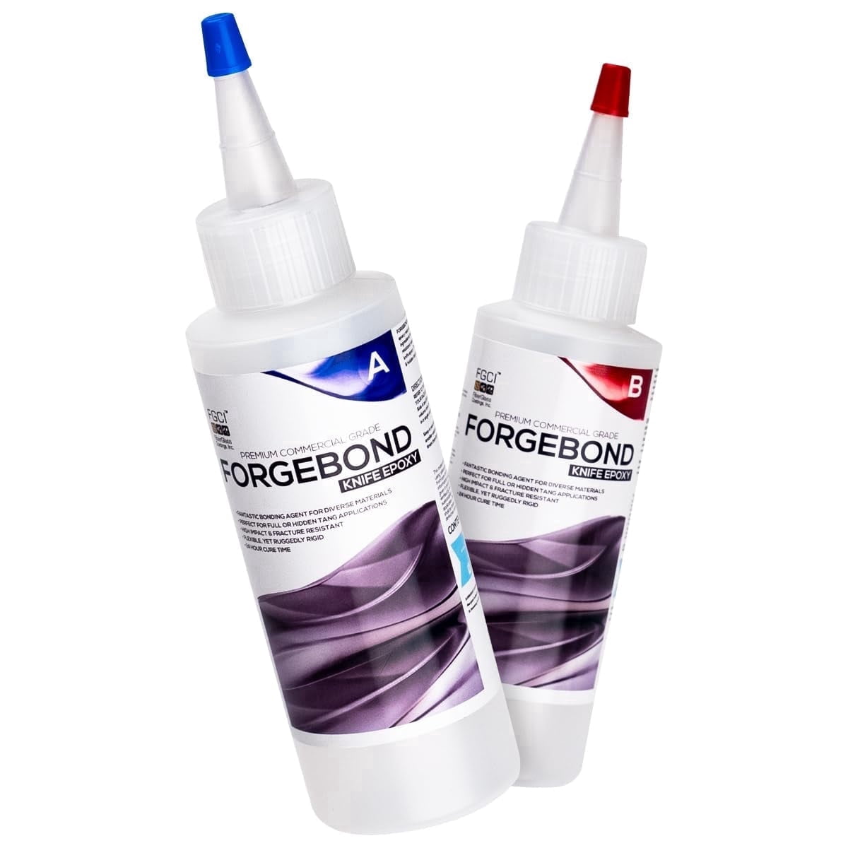 Superclear Forge Bond Knife Handle Epoxy 8 oz Kit, Flexible and Rigid Adhesive for Full and Hidden Tang Knives, High Impact Fracture Resistant, Made in the USA