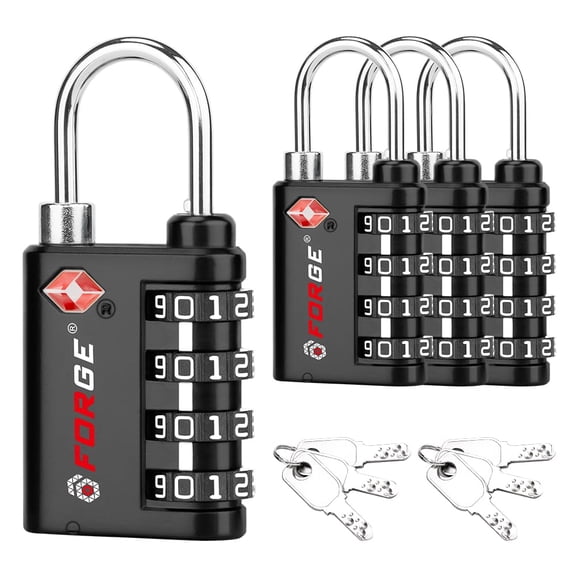 Forge Dual-Opening: Key or Combination Lock, TSA Approved Luggage Lock for Luggage, Pelican case, Travel, Gym, School and More.