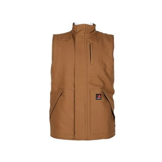 トップス THROTTLE WORKS Touring Duck Brown Vest Duck Vests