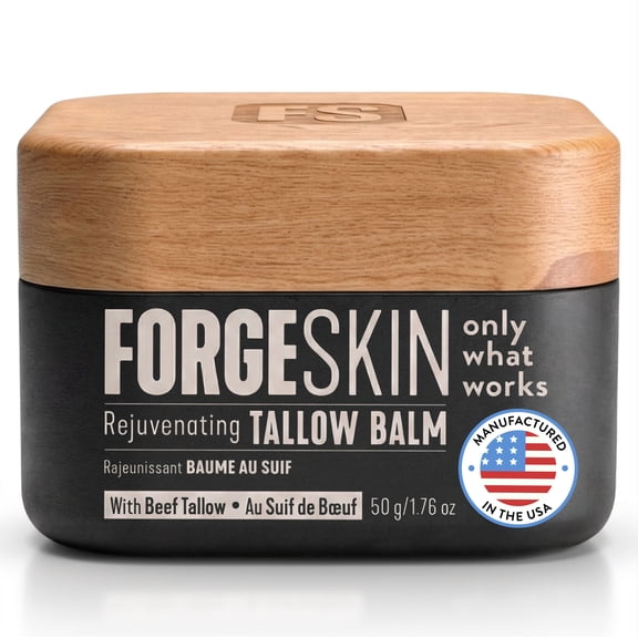 Forge Skin Rejuvenating Beef Tallow Balm [Tallow-Based] Moisturizer for Face Hydration - Hydrating Anti Aging Skin Cream - Natural Facial Skincare Lotion with Essential Oils (1.76 oz))