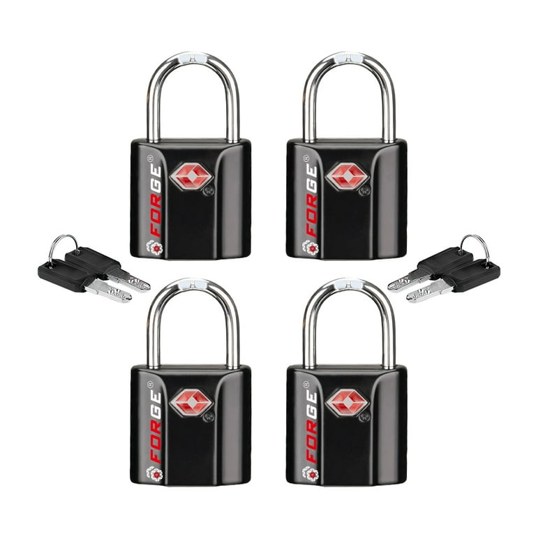 Forge TSA-Approved Luggage Locks, Pack of 4, Dimple Key, Black, Lifetime Warranty - Walmart.com Forge TSA-Approved Luggage Locks, Pack of 4, Dimple Key, Black, Lifetime Warranty - Walmart.com