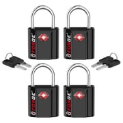 TSA Approved Luggage Locks, Ultra-Secure Dimple Key Travel Locks with Zinc Alloy Body, Black 4 Pack