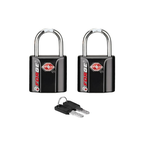 Forge TSA Approved Luggage Lock, 2 Pack, Black