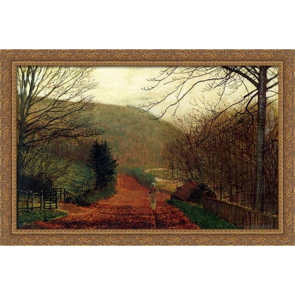 Forge Valley, Scarborough 40x28 Large Gold Ornate Wood Framed Canvas Art by John Atkinson Grimshaw