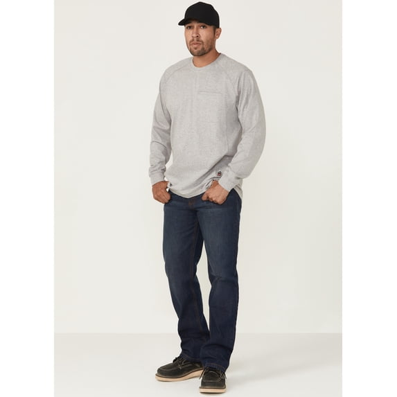 Forge Workwear Men's Fr Cross Hatch Medium Wash Inherent Relaxed Bootcut Rigid Medium Blue 34W x 30L