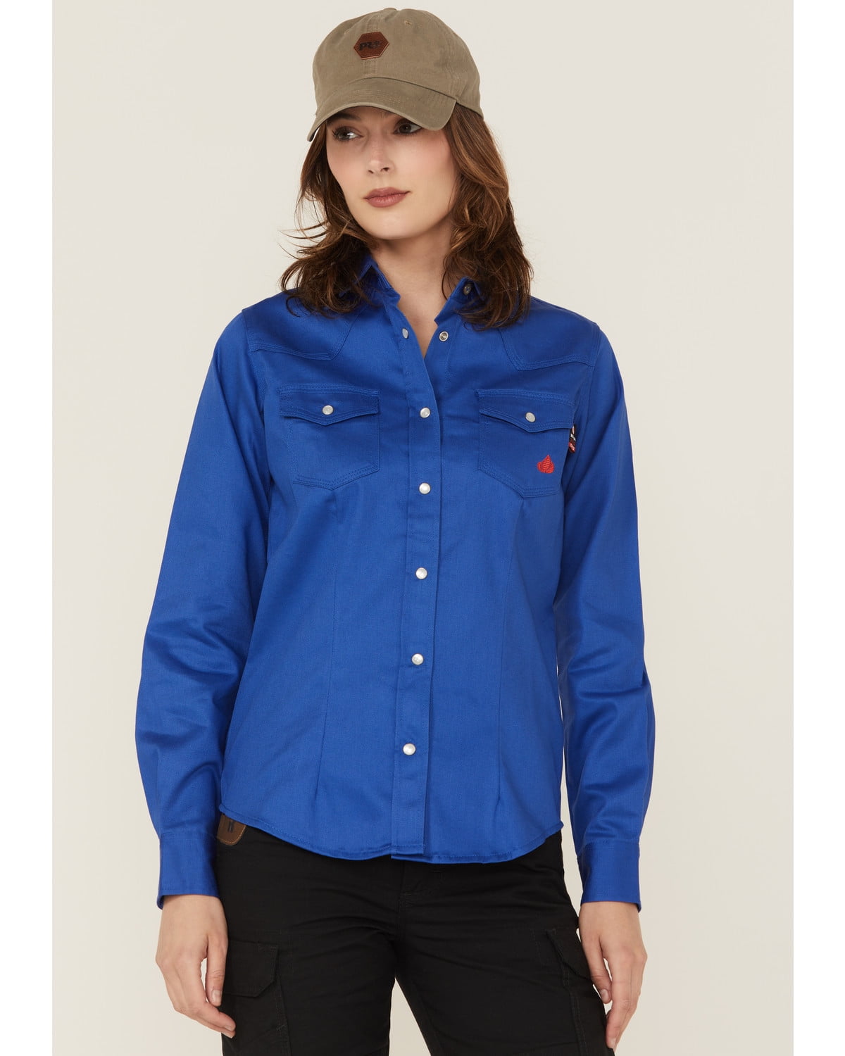 Forge Workwear Women s Fr Solid Long Sleeve Snap Stretch Work Shirt forge-workwear-women-s-fr-solid-long-sleeve-snap-stretch-work-shirt