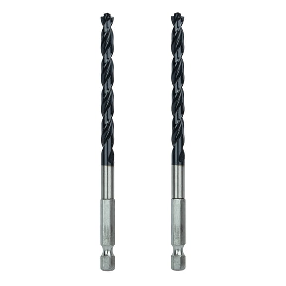 Forgeworx 1/4 inch Cobalt Drill Bit, TiAlN Coated Hex Shank, 4-3/4 inch length, 2-pack